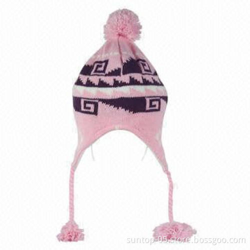 Hat, Made of Acrylic, with Earphones, Embroidery and Printing Features